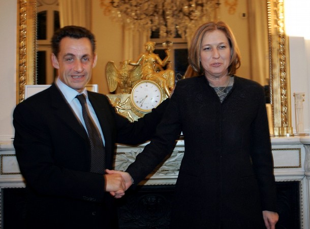 Israeli foreign minister Livni meets Sarkozy over Gaza conflict 