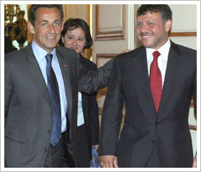 Jordan's king, Sarkozy discuss two-state solution