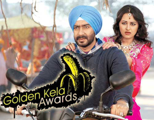 Ajay, Sonakshi win Golden Kela Awards