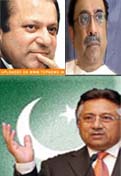 Asif Ali Zardari, Nawaz Sharif, Pervez Mushararf