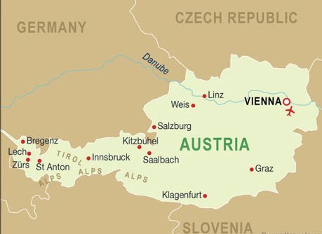 Austria Map Vienna - Vienna's