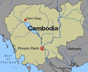 Cambodia-map Phnom Penh- A top