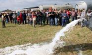 Dairy farmers dump token load of milk in Rhine river 