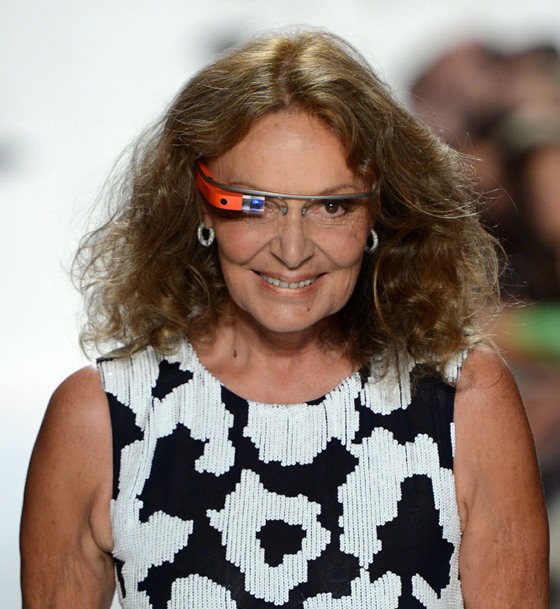 Google Glasses on the catwalk at Diane Von Furstenberg fashion show