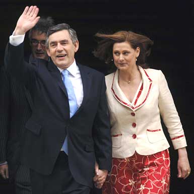 British Prime Minister Gordon Brown’s wife Sarah