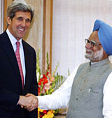 US Senator John Kerry meets Manmohan Singh