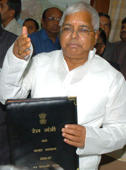 Railway Minister Lalu Prasad Yadav