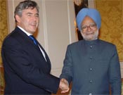 Gordon Brown meets Manmohan Singh