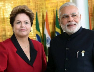 Narendra Modi and Dilma Rousseff