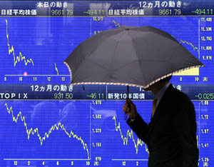 Nikkei loses more than 3 per cent on Wall Street plunge