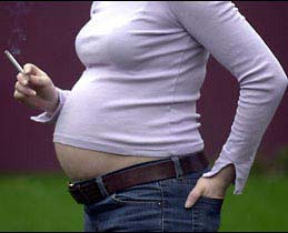 Pregnant woman smoking
