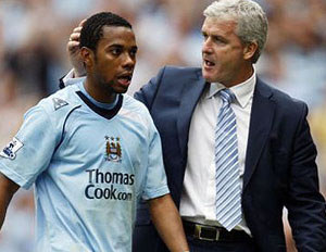 Manchester City boss Hughes to have showdown talks with Robinho today