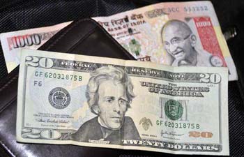 Indian rupee trading at 55.05 against US dollar