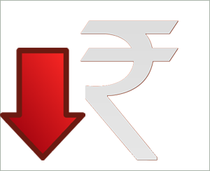 Rupee down