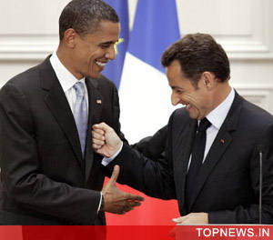 Nicolas Sarkozy, other French leaders congratulate Obama