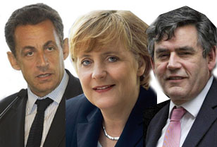 Angela Merkel, Nicolas Sarkozy, Gordon Brown