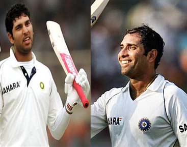 Laxman, Yuvraj hit half centuries, India 639/7