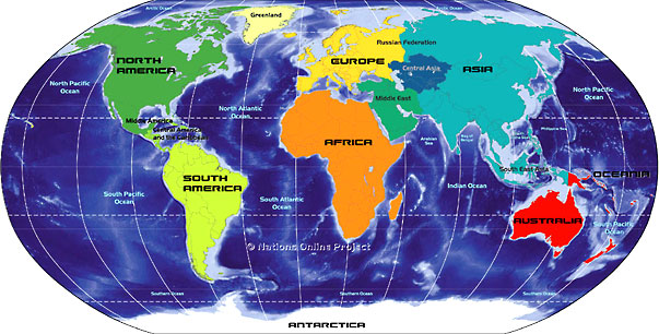 continents map