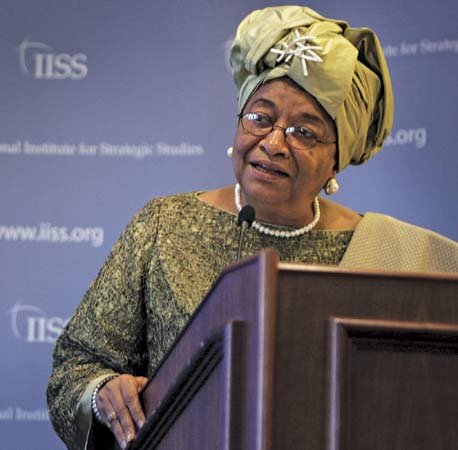 Liberian president praises Mandela, laments injustice in Zimbabwe