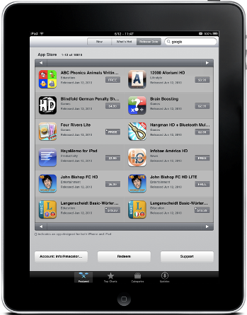 iPad Apps increases in number