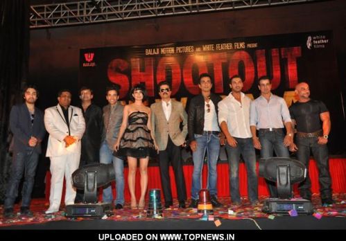 Anil Kapoor, John Abraham, Kangna Ranaut, Sonu Sood, Mahesh Manjrekar at the launch of film "Shootout" at Wadala Bandra