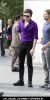 Chris Colfer at "Glee" Filming at Washington Square Park in New York City