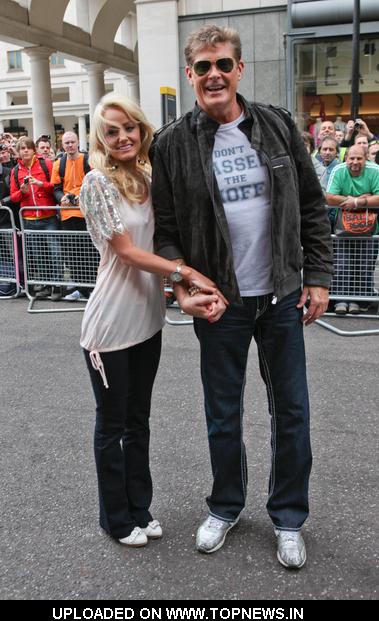 David Hasselhoff and Hayley Roberts at Gumball 3000 Celebrity Photocall