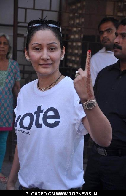 Manyata Dutt went out of their house to cast their valuable votes
