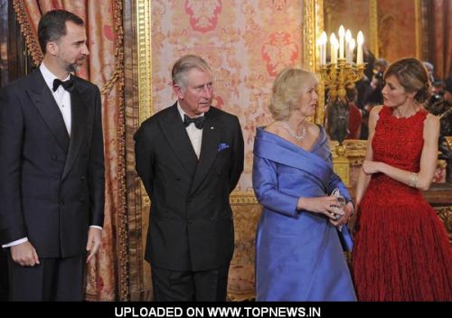 Prince Felipe, Princess Letizia, Prince Charles and Camilla Duchess of Cornwall Official Visit at Palacio Real de Madrid