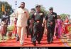 V K Singh, Lakshyaraj Singh Mewar at Maharana Mewar Public school's annual prize distribution ceremony