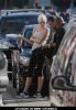TV personality Karissa Shannon picks up a pizza in Beverly Hills