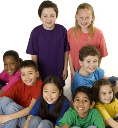 Kids follow adults in wearing hats