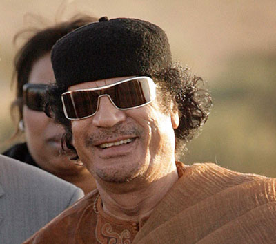 Libyan President Muammar Gaddafi. 2 : Libyan leader Muammar