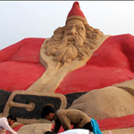 100 sand Santas mark the Christmas festival in Puri