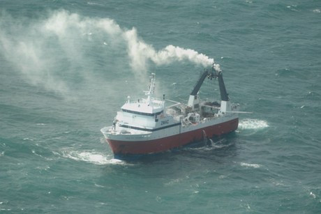 Crew of fire hit fishing vessel heading back to New Zealand