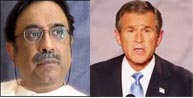 Bush non-committal to Zardari over unilateral strikes
