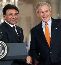 US President George W. Bush and Pakistan President Pervez Musharraf