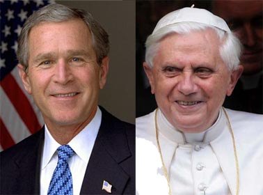 President George W Bush and Pope Benedict XVI