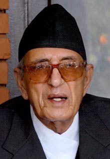 Nepal Prime Minister Girija Prasad Koirala
