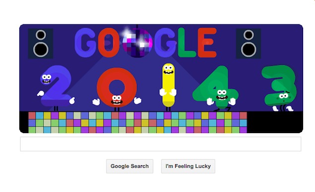 Google celebrates New Year with dancing numbers