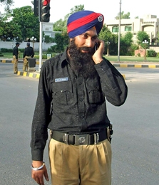 Gulab Singh, the only Sikh warden in traffic police in Lahore