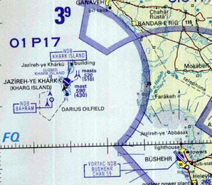 Khark Island map