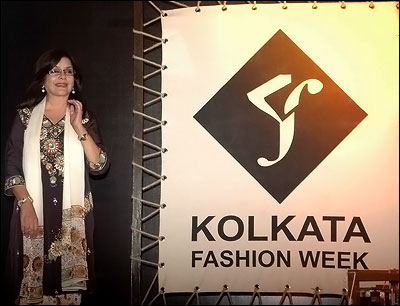 Designer Anjana Bhargava showcases her ensemble in Kolkata