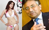 Miss Pakistan World 2007 Mahleej Sarkari and Pakistan President Pervez Musharraf