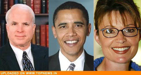 Barack Obama, John McCain and Sarah Palin