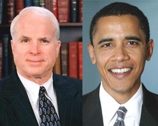 Senator John McCain and Barack Obama