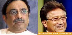 PPP Party Co-Chairman Asif Ali Zardari and President Pervez Musharraf
