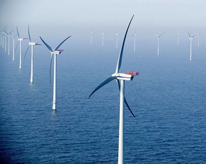 Wind drives gearing for more batteries