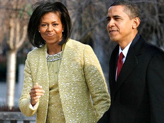 US President Barack Obama and his wife Michelle Obama 