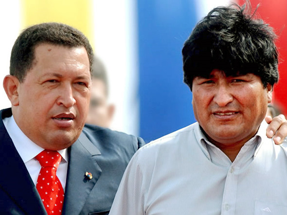 Chavez, Morales blame "capitalism," "imperialism" for crisis 